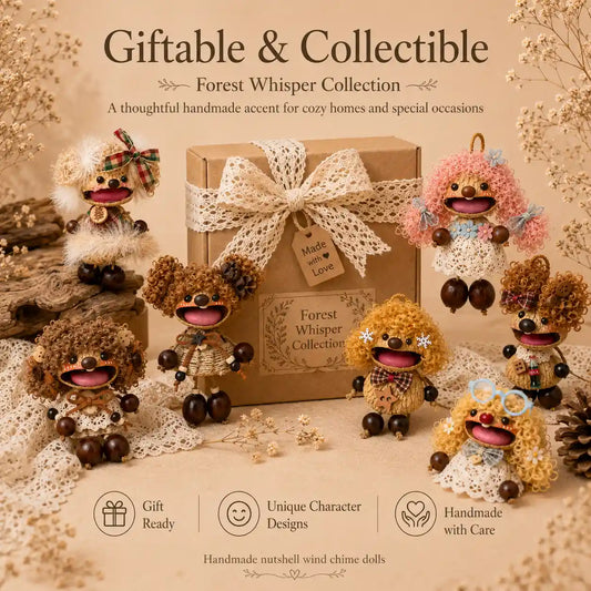 Forest Whisper Collection – Handmade Nutshell Wind Chime Doll Hanging Decor
