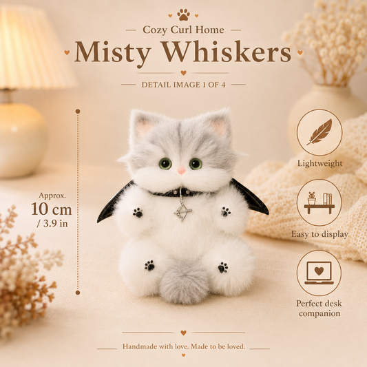 Cozy Curl Home – Misty Whiskers Handmade Plush Cat Doll