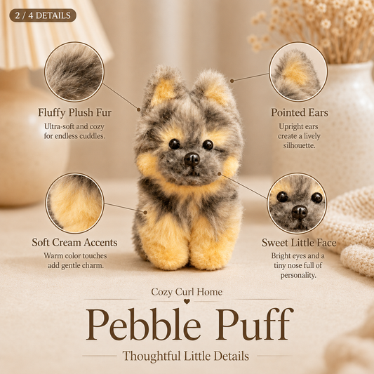 Cozy Curl Home – Pebble Puff Handmade Fluffy Puppy Plush