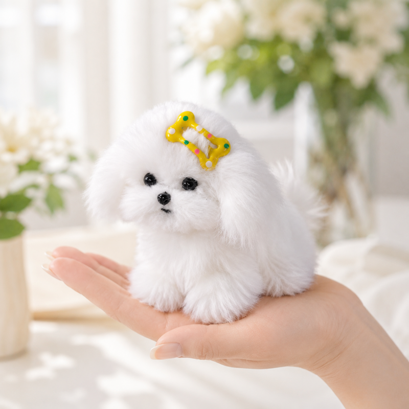 Handmade Chenille Cat Doll Keychain – Cute Plush Bag Charm Gift