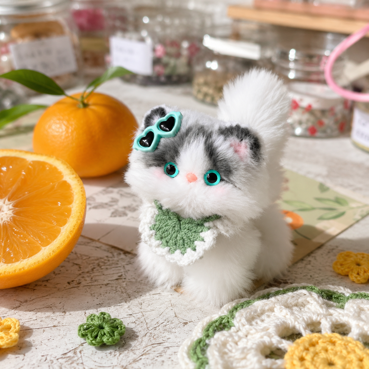 Handmade Chenille Animal Doll Keychain – Cute Cat Dog Bunny Plush Bag Charm Gift