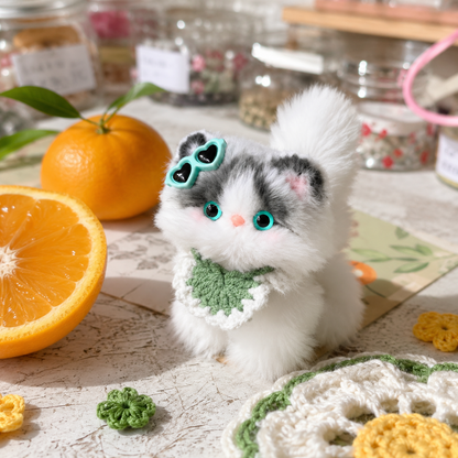 Handmade Chenille Animal Doll Keychain – Cute Cat Dog Bunny Plush Bag Charm Gift