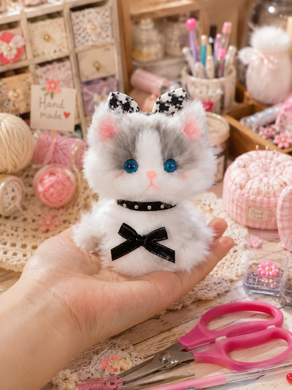 Handmade Chenille Animal Doll Keychain – Cute Cat Dog Bunny Plush Bag Charm Gift