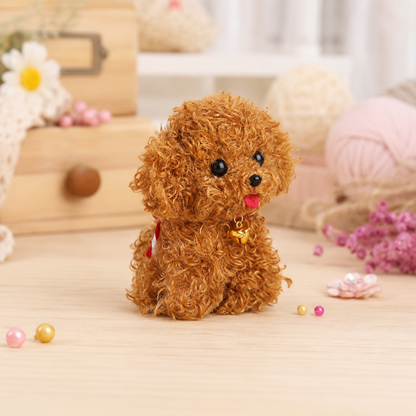 Handmade Chenille Dog Doll Keychain – Cute Plush Bag Charm Gift