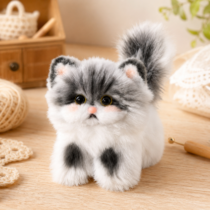 Handmade Chenille Animal Doll Keychain – Cute Cat Dog Bunny Plush Bag Charm Gift