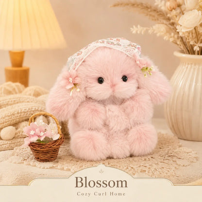 Handmade Chenille Bunny Figurine – Cute Fluffy Rabbit Decor, 3 Designs Available