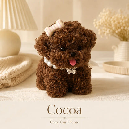 Handmade Chenille Puppy Figurine – Cute Fluffy Dog Decor, 4 Styles Available