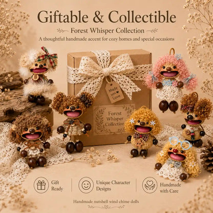 Forest Whisper Collection – Handmade Nutshell Wind Chime Doll Hanging Decor