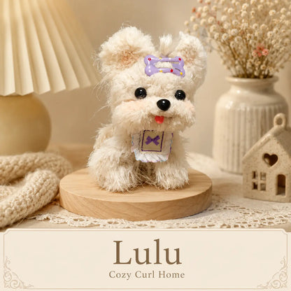 Handmade Chenille Puppy Figurine – Cute Fluffy Dog Ornament, 4 Designs Available