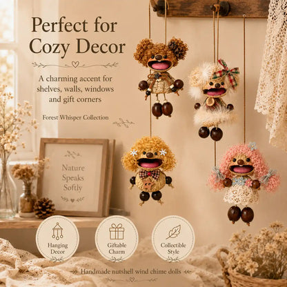 Forest Whisper Collection – Handmade Nutshell Wind Chime Doll Hanging Decor