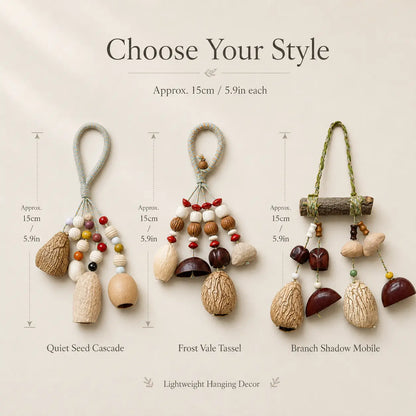 Valley Seed Line Natural Shell Wind Chime – Handmade Nature Inspired Hanging Ornament