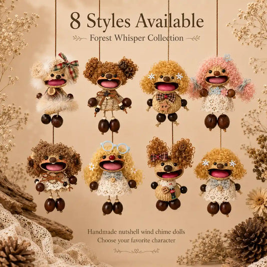 Forest Whisper Collection – Handmade Nutshell Wind Chime Doll Hanging Decor