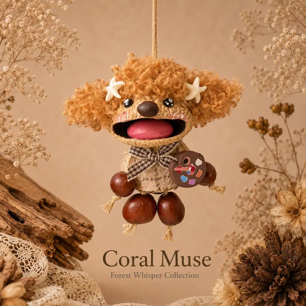 Forest Whisper Collection – Handmade Nutshell Wind Chime Doll Hanging Decor