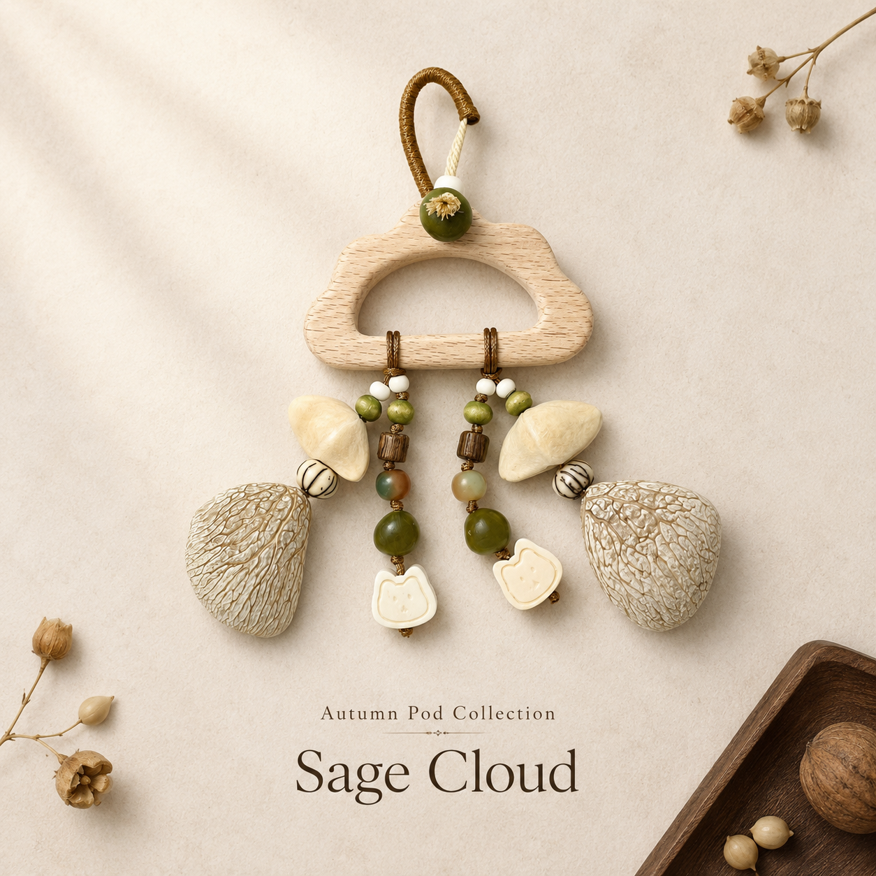 Autumn Pod Collection – Sage Cloud Handmade Pod Wind Chime Charm