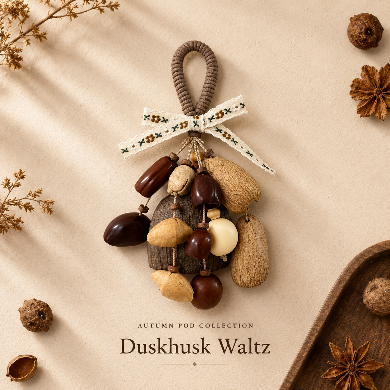 Autumn Pod Collection – Duskhusk Waltz Handmade Pod Wind Chime Charm