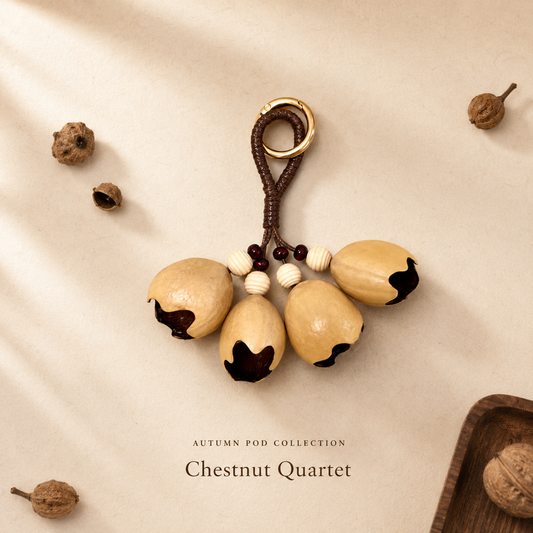 Autumn Pod Collection – Chestnut Quartet Handmade Pod Charm