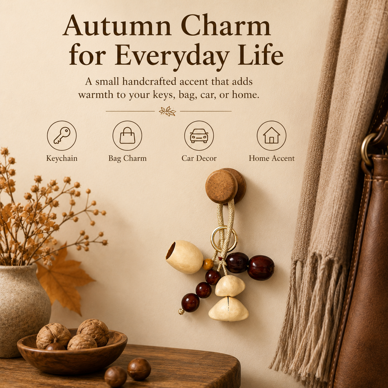 Autumn Pod Collection – Amber Echo Handmade Pod Wind Chime Charm