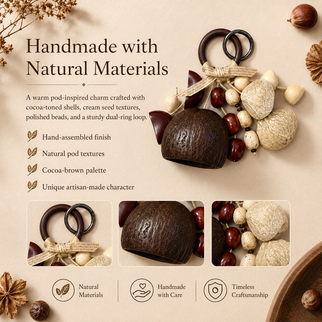 Autumn Pod Collection – Cocoa Nest Handmade Pod Wind Chime Charm