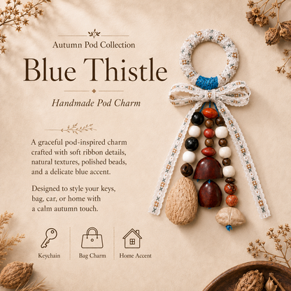 Autumn Pod Collection – Blue Thistle Handmade Pod Wind Chime Charm