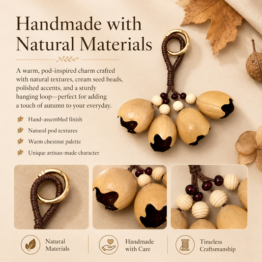 Autumn Pod Collection – Chestnut Quartet Handmade Pod Charm