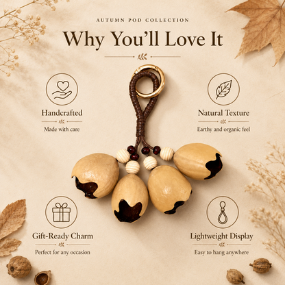 Autumn Pod Collection – Chestnut Quartet Handmade Pod Charm