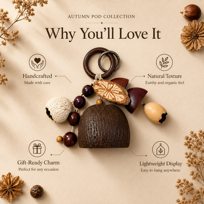 Autumn Pod Collection – Nutwood Sonata Handmade Pod Wind Chime Charm