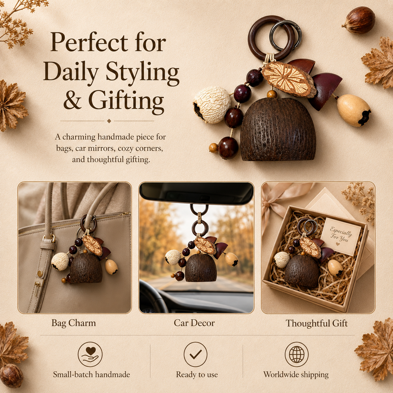 Autumn Pod Collection – Nutwood Sonata Handmade Pod Wind Chime Charm