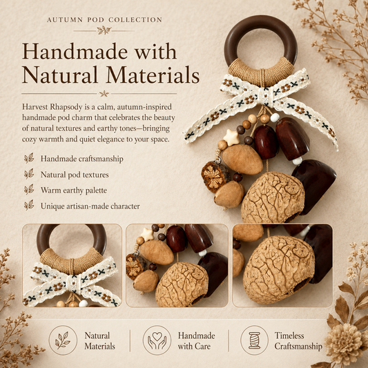 Autumn Pod Collection – Harvest Rhapsody Handmade Pod Wind Chime Charm