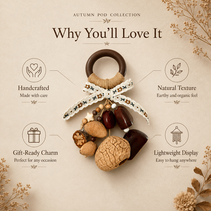 Autumn Pod Collection – Harvest Rhapsody Handmade Pod Wind Chime Charm
