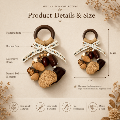 Autumn Pod Collection – Harvest Rhapsody Handmade Pod Wind Chime Charm