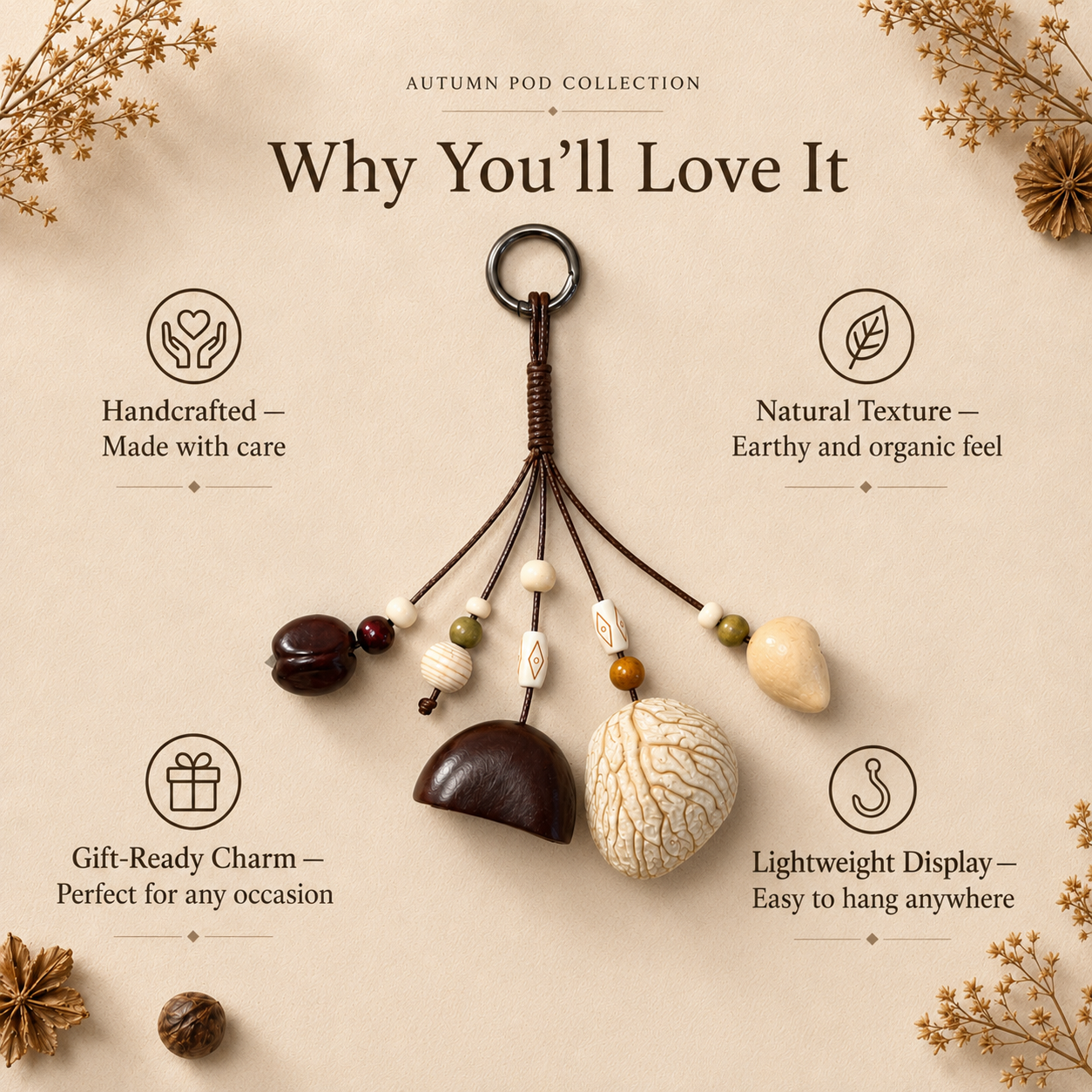 Autumn Pod Collection – Forest Chime Handmade Pod Wind Chime Charm