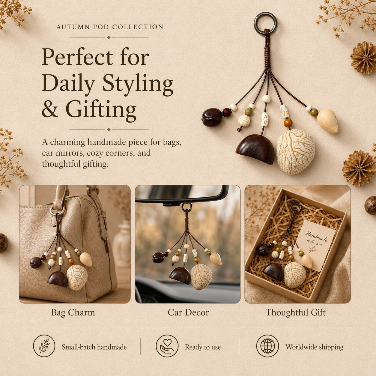 Autumn Pod Collection – Forest Chime Handmade Pod Wind Chime Charm