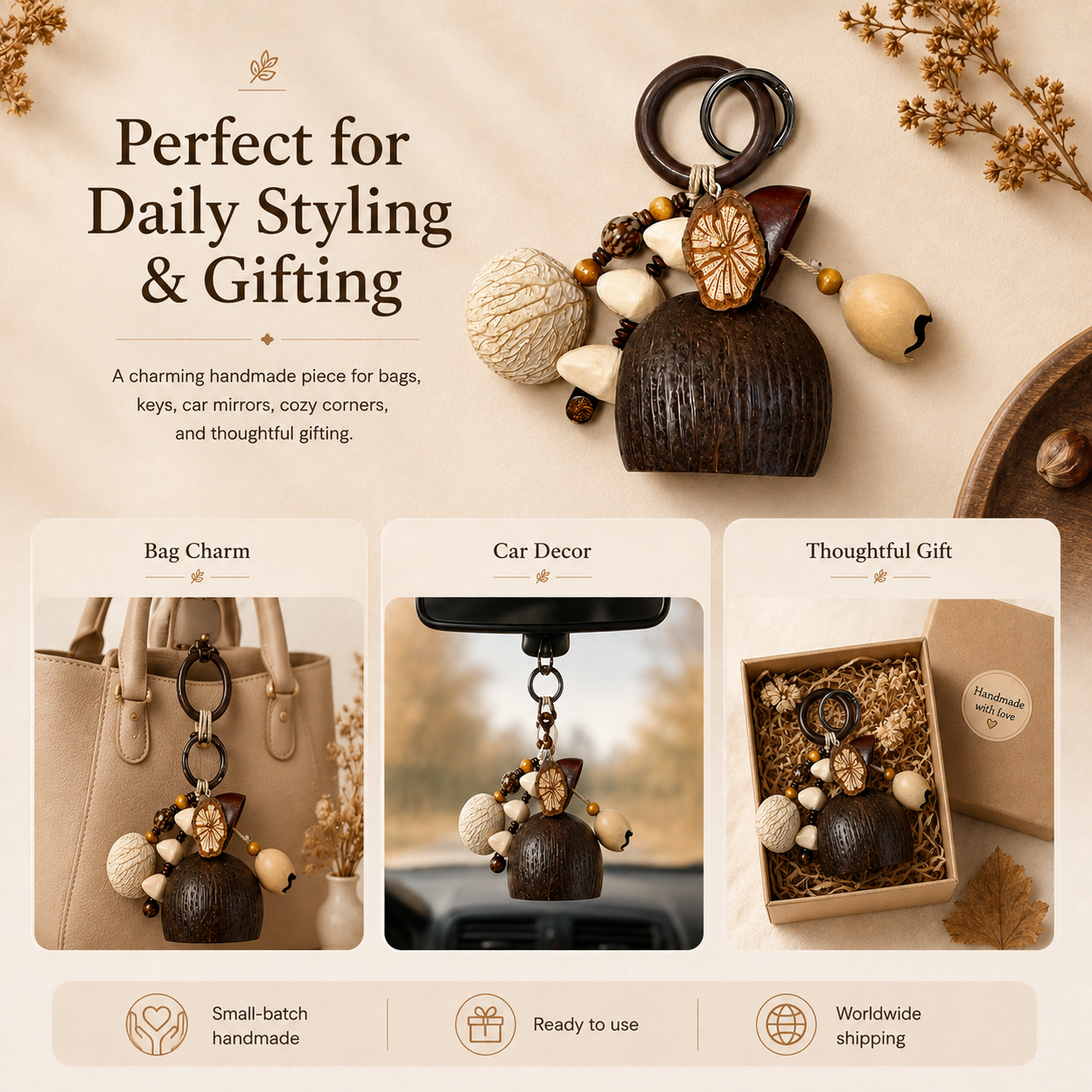 Autumn Pod Collection – Woodland Hearth Handmade Pod Wind Chime Charm