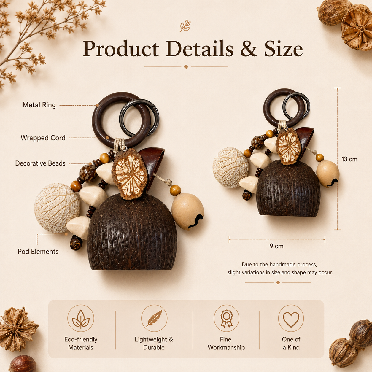 Autumn Pod Collection – Woodland Hearth Handmade Pod Wind Chime Charm