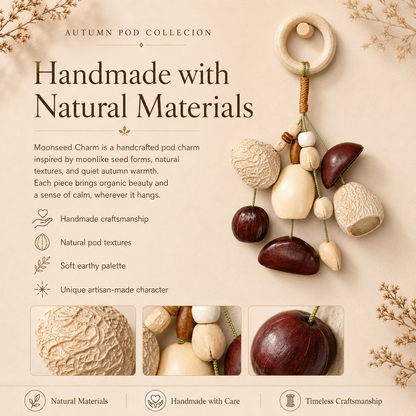 Autumn Pod Collection – Moonseed Charm Handmade Pod Keychain