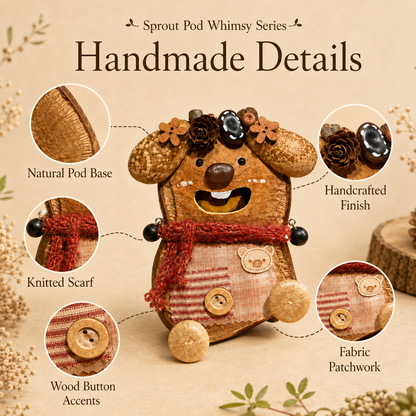 Sprout Pod Whimsy Series – Rustic Charm Pod Handmade Decorative Doll