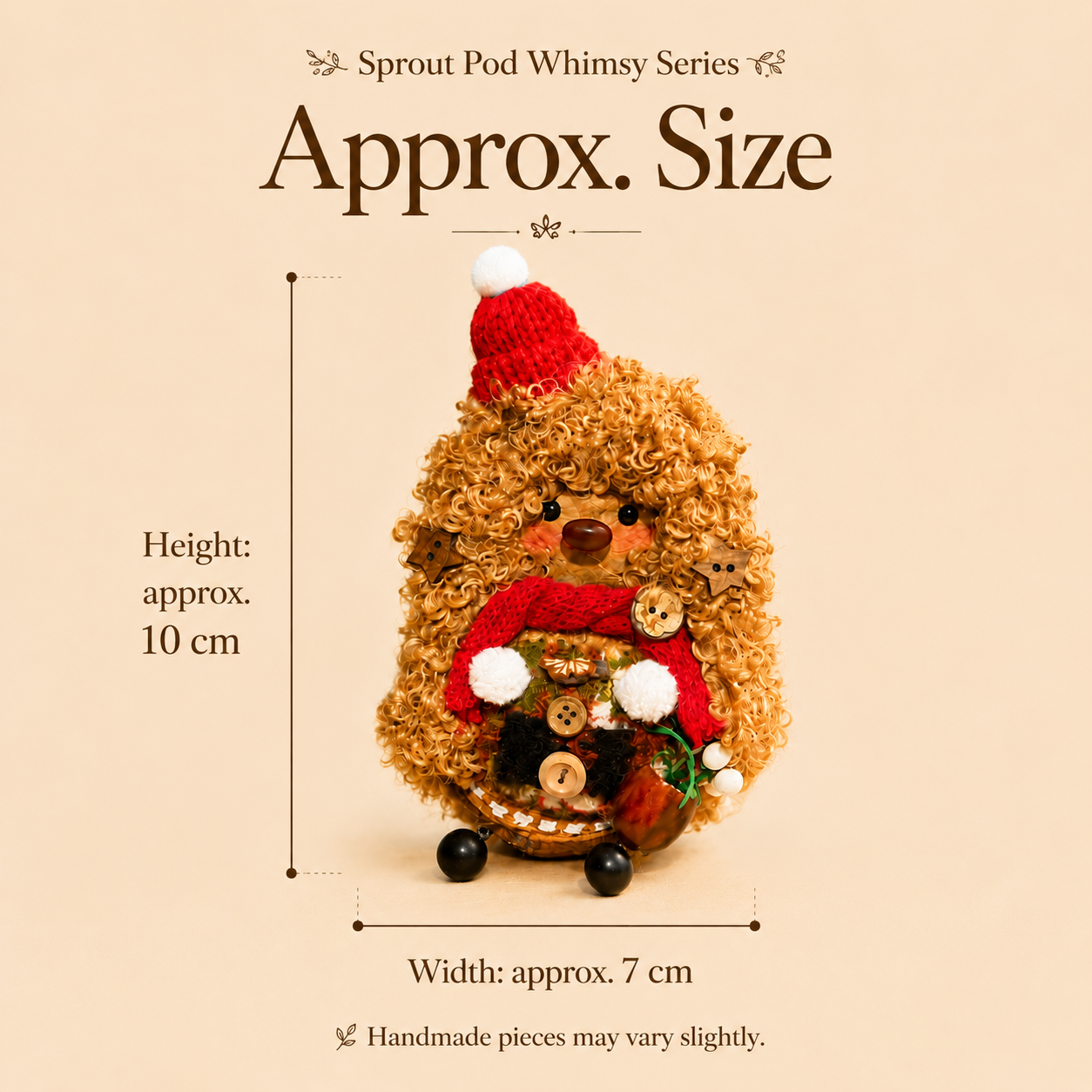 Sprout Pod Whimsy Series – Cozy Winter Lion Pod Handmade Decorative Doll
