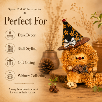 Sprout Pod Whimsy Series – Forest Witch Pup Pod Handmade Decorative Doll