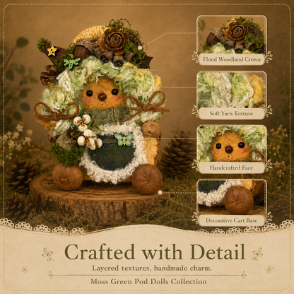 Moss Green Pod Dolls Collection – Forest Nook Handmade Decorative Doll