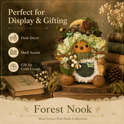 Moss Green Pod Dolls Collection – Forest Nook Handmade Decorative Doll