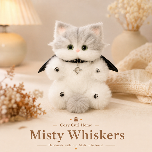 Cozy Curl Home – Misty Whiskers Handmade Plush Cat Doll