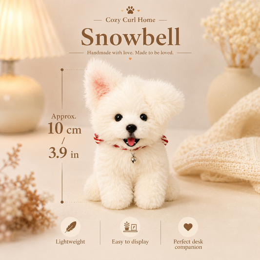 Cozy Curl Home – Snowbell Handmade Plush Puppy Doll