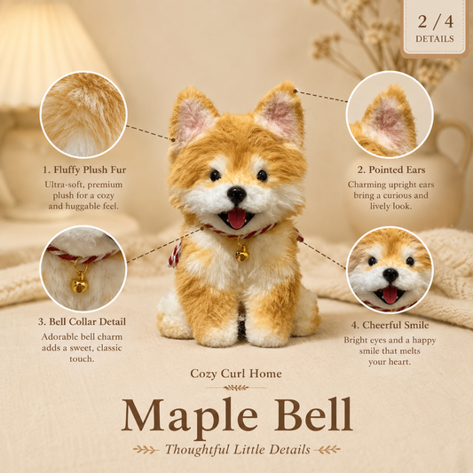 Cozy Curl Home – Maple Bell Handmade Plush Puppy Doll