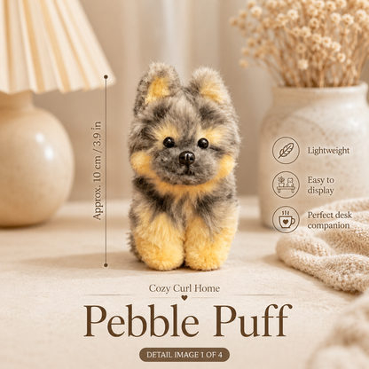 Cozy Curl Home – Pebble Puff Handmade Fluffy Puppy Plush