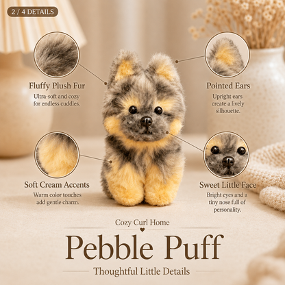 Cozy Curl Home – Pebble Puff Handmade Fluffy Puppy Plush