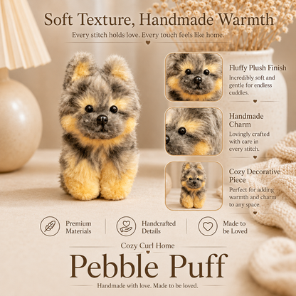 Cozy Curl Home – Pebble Puff Handmade Fluffy Puppy Plush
