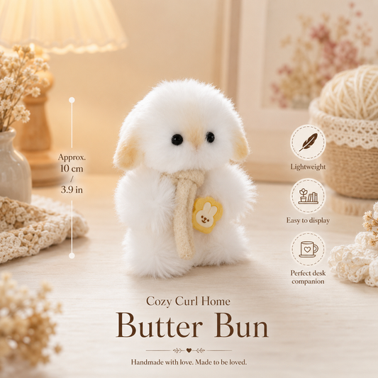 Cozy Curl Home – Butter Bun Handmade Plush Bunny Doll