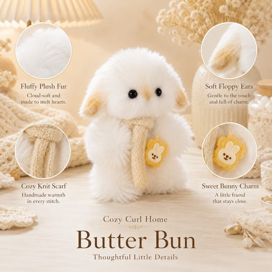 Cozy Curl Home – Butter Bun Handmade Plush Bunny Doll