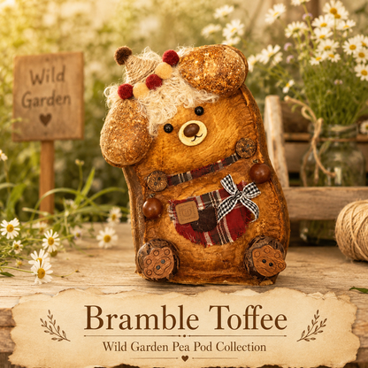 Wild Garden Pea Pod Collection – Bramble Toffee Handmade Woodland Bear Charm