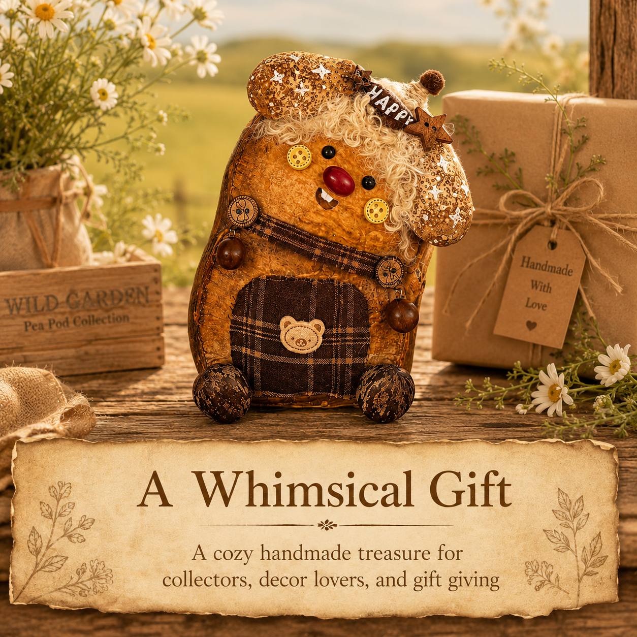 Wild Garden Pea Pod Collection – Button Mallow Handmade Woodland Pod Charm